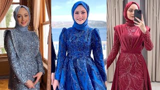 Muhteşem Güzel Nişanlık Tesettür Abiye Modelleri 2023  Hijab Dresses For wedding [upl. by Ahsital]