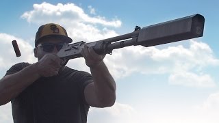 Shooting Clays in Slow Motion with the Worlds First Shotgun Silencer [upl. by Enitsahc120]