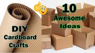 DIY  10 Awesome Cardboard Crafts Ideas  Best out of Waste [upl. by Nivla]