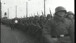 German Chancellor Adolf Hitler re militarizes the Rhineland Germany and denounceHD Stock Footage [upl. by Neros565]