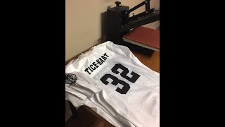 Cricut Tutorial How to press vinyl on a jersey [upl. by Ainnat105]