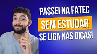 Dicas para passar no vestibular da fatec [upl. by Guildroy]