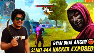 SANKI 444 Exposed 🥹💔 AWM God SANKI444 Using Auto Headshot Hack GyanSujan Anger On Live 🤬😡 [upl. by Averyl598]