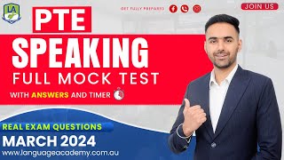 PTE Speaking Full Mock Test with Answers  March 2024  LA Language academy PTE NAATI IELTS [upl. by Ynar196]