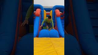 Inflatable catapult flying man  Exciting experience 🤣🤣 jump fun exciting game [upl. by Nyrb268]