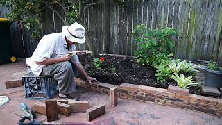 Grandpa Is Doing it Again  Building A Small Brick Garden Wall Without Cement [upl. by Darin]