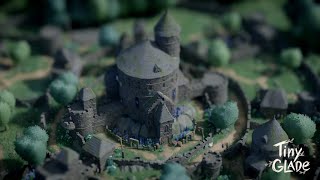 I built a stronghold diorama for the king and queen in Tiny Glade [upl. by Ssenav]