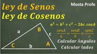 Ley Seno Teorema Coseno Como Calcular Sacar Lados Angulos Triángulos [upl. by Ellary593]