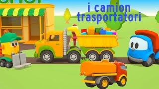 Leo il camioncino curioso e i suoi amici i Camion Trasportatori  Cartoni animati per bambini [upl. by Tnerual]