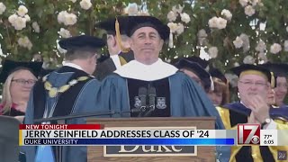 Dozens walk out at Seinfeld’s Duke commencement speech [upl. by Losyram279]