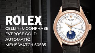 Rolex Cellini Moonphase Everose Gold Automatic Mens Watch 50535 Review  SwissWatchExpo [upl. by Ajiat]