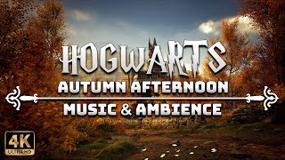 Peaceful Autumn Afternoon at Hogwarts 🍂  4K Harry Potter Music amp Ambience [upl. by Laehcim]