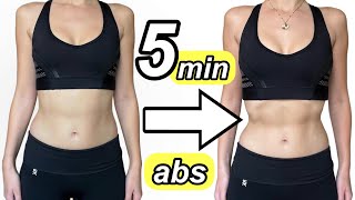 5 MIN FLAT ABS WORKOUT At Home No Equipment [upl. by Asilak]