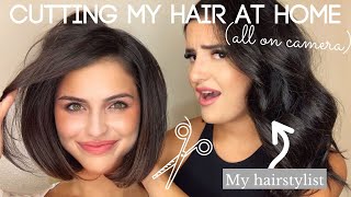 Cutting My Hair Short Again At Home Tutorial w my stylist [upl. by Web276]