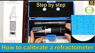 How to calibrate a portable refractometer  step by step example [upl. by Nerhtak]