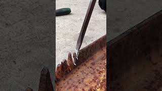 The process of cutting steel with tungsten steel carving knife [upl. by Kcirdnek]