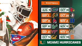 2024 Miami Hurricanes Football Game Schedule [upl. by Novikoff]