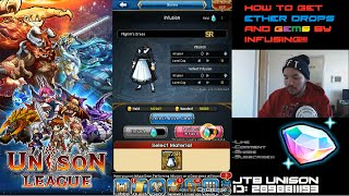 Unison League How to get FREE GEMS and ETHER DROPS by infusing [upl. by Martinson]