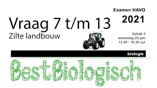 Biologie examen Havo 2021 2e tijdvak vraag 7 tm 13 [upl. by Zeph197]