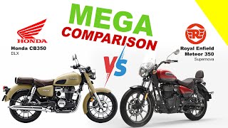 Honda CB350 vs Royal Enfield Meteor 350 bikeinfo199 bikecompare [upl. by Nairam]