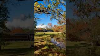 RampN 2102 Passes Through the Fall Colors of PA steam locomotive excursion fallfoliage 4k nice [upl. by Pasco]