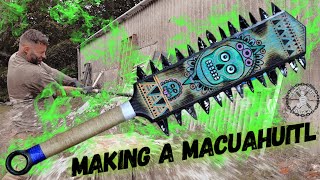 Making a Macuahuitl AZTEC Weapon [upl. by Suoirrad]