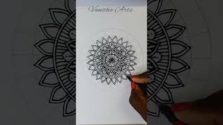 How to draw Mandala for Beginners  mandala art  stepbystep  doodle art shorts creativeart [upl. by Gombach824]