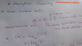 beerlambert law  best concept analytical chemistrychemmastersonline [upl. by Lorak]