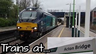 Trains at Acton Bridge 11042023  Class 66 68 70 350 390 Avanti DRS GBRF Colas London NW WCML [upl. by Enaej146]