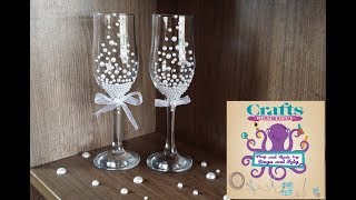 DIY Tutorial Wedding glasses  DampA Crafts [upl. by Joo195]