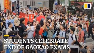 Relief for Chinese students at end of highstakes ‘gaokao’ college entrance exams [upl. by Ativoj343]