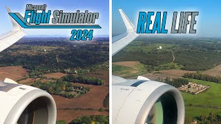 Microsoft Flight Simulator 2024 FS2024 vs Real Life  Landing in Rome Fiumicino [upl. by Su200]