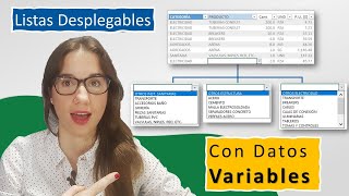 Crear una Lista Desplegable con Datos que VARÍEN dependiendo de lo que tenga una celda en EXCEL [upl. by Lucais]