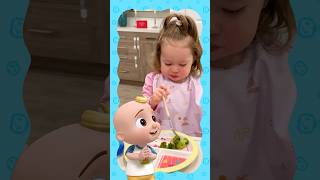 Baby Sister Eats Her Broccoli Yes Yes Vegetables Playtime cocomelon sisters shorts [upl. by Rame]