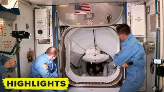 Watch SpaceX Crew Dragon hatch open and board the ISS [upl. by Morty]