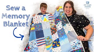 SEW A MEMORY BLANKET  Beginner Friendly Toddler Quilt Tutorial [upl. by Cand278]