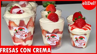 FRESAS CON CREMA🍓receta para NEGOCIO 🤑cómo hacer FRESAS con CREMA rápido fácil y ECONÓMICO🍓 [upl. by Fleisher]