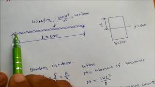 Bending stress in beams problem 1Mechanics of Solids [upl. by Egoreg]