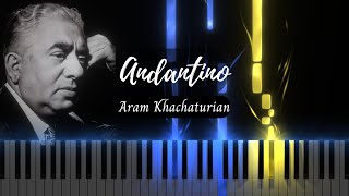 10 Andantino  Aram Khachaturian  Piano Tutorial  50 Notaneri Girq [upl. by Ahsinav192]