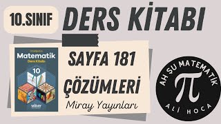 10Sınıf Matematik Kitabı Sayfa 181 CevaplarıÇözümleri Miray Yayınları [upl. by Ultann805]