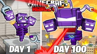 I Survived 100 Days as a MECHA WITHER in HARDCORE Minecraft [upl. by Ellehcer505]