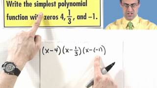 Using Zeros to Write a Polynomial Function [upl. by Lativa207]