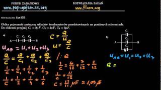 fpe132  Pojemność zastępcza kondensatorów  Zadanie z fizyki  filomaorg [upl. by Goodhen]