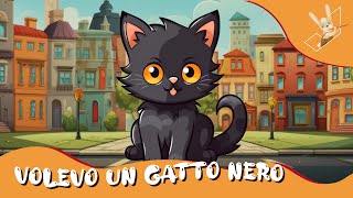 VOLEVO UN GATTO NERO  Canzone per bambini Karaoke con testo [upl. by Gefell888]