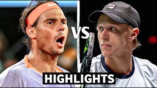 Rafael Nadal vs Borg Highlights Exh Entertaining Match  Bastad Tennis HD [upl. by Haswell]