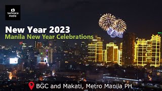 2023 New Year Celebration in Manila  Fireworks Display  BGC Rockwell [upl. by Horick]