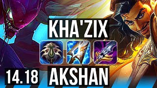 KHAZIX vs AKSHAN MID  Quadra 6k comeback 800 games  NA Master  1418 [upl. by Eitirahc]