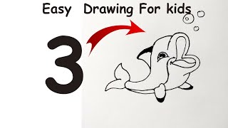 Drawing using numbers  How to draw easy Drawing using Numbers  Drawing for kids [upl. by Snahc684]