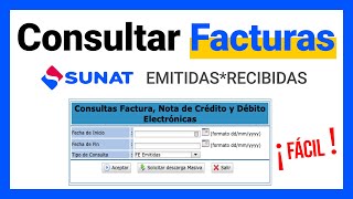 Cómo Descargar o Consultar Facturas Electrónicas emitidas y recibidas 2023  Sunat [upl. by Cully]