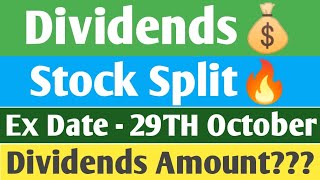 Dividends Stock Split  Ex  Date  29TH October  Best October Dividends Stock Split Analysis [upl. by Anali]